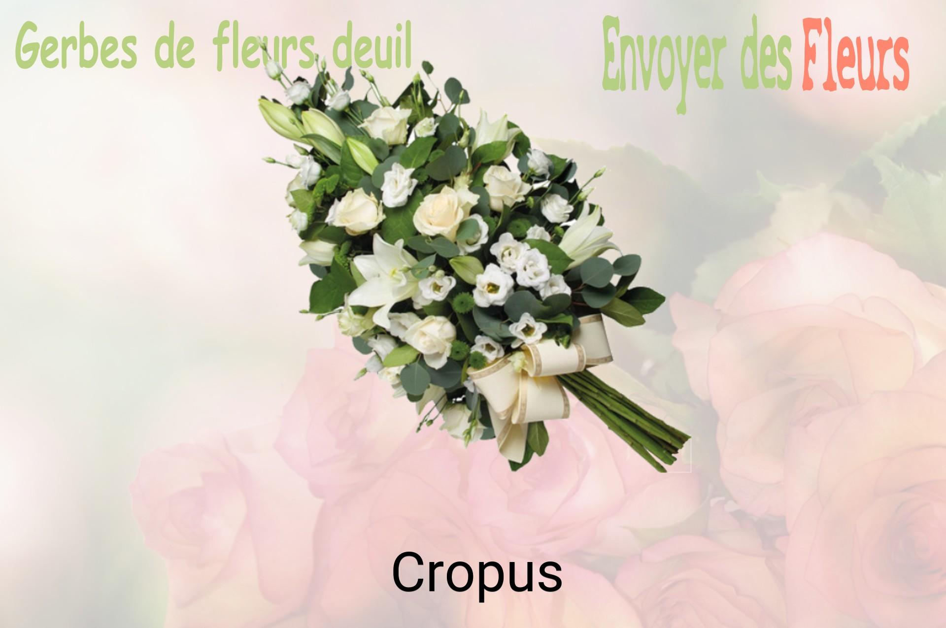 Gerbe de fleurs de deuil livrée à Cropus